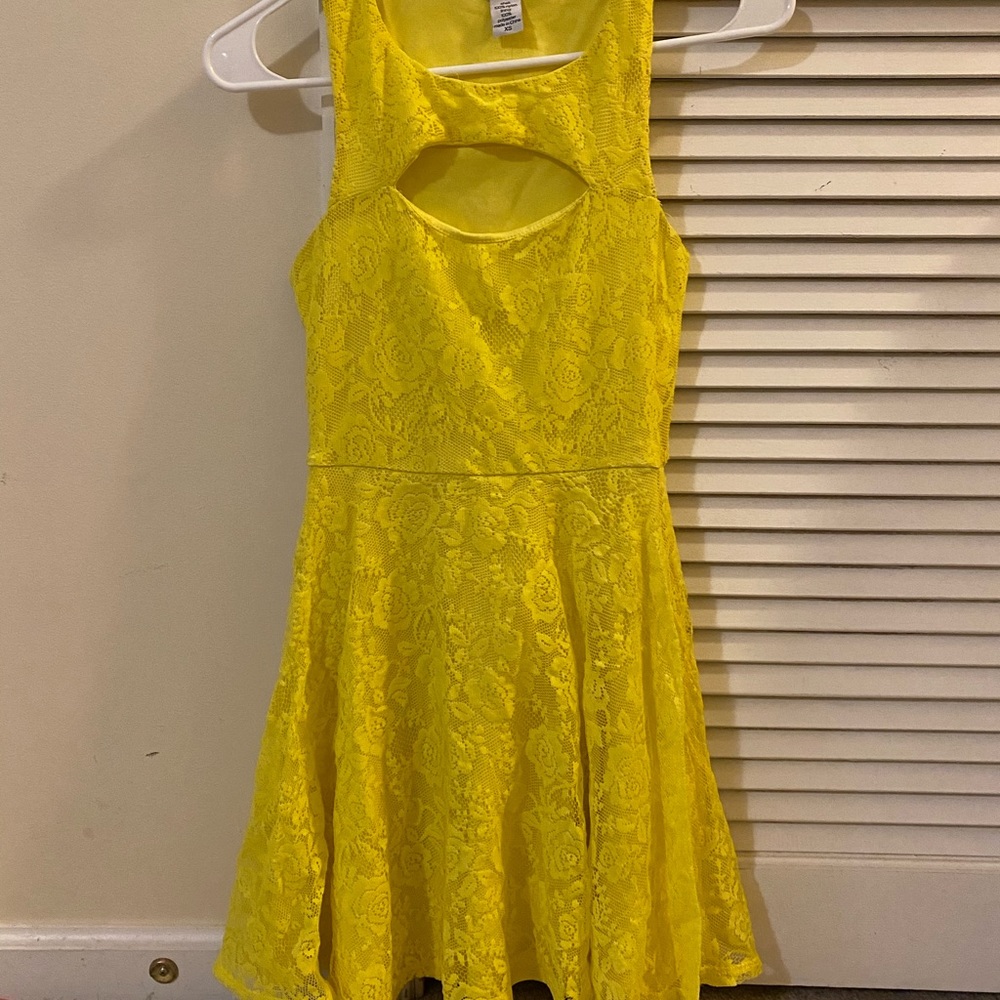 Bar III Yellow Lace Dress